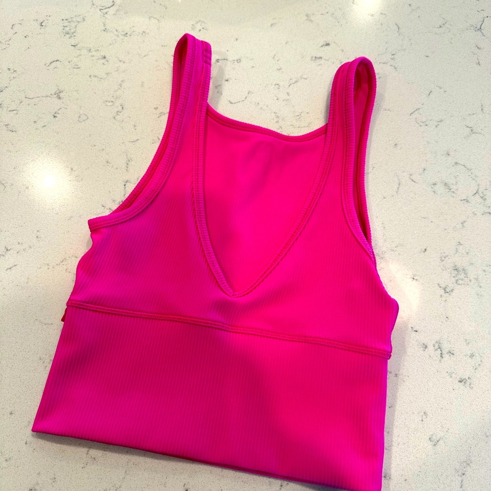 Lululemon Athletica Power Pivot Ribbed Tank Top - Sonic Pink - XS